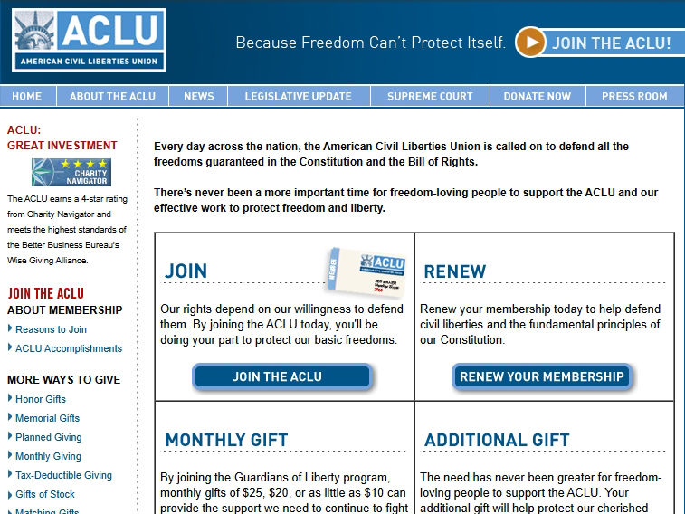 ACLU - Join Page