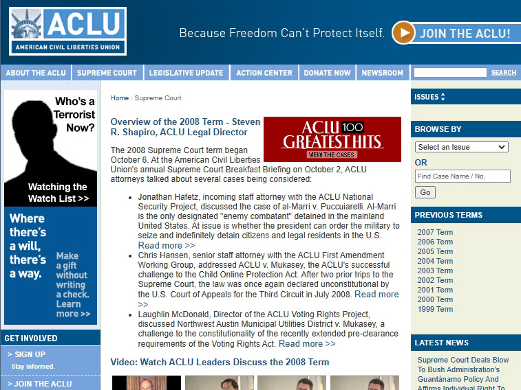 ACLU - SCOTUS Page