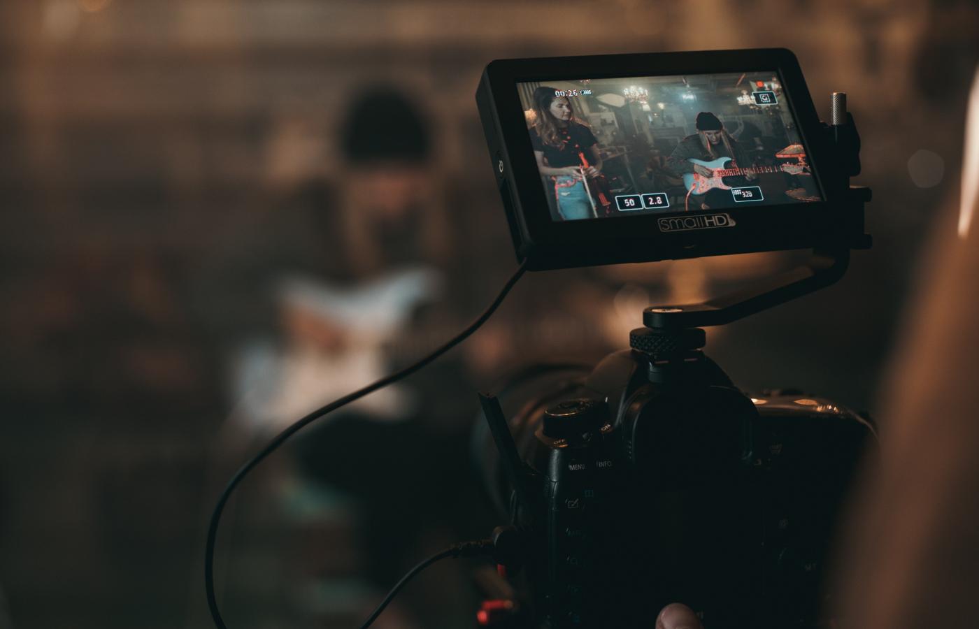 Recording a TikTok music video