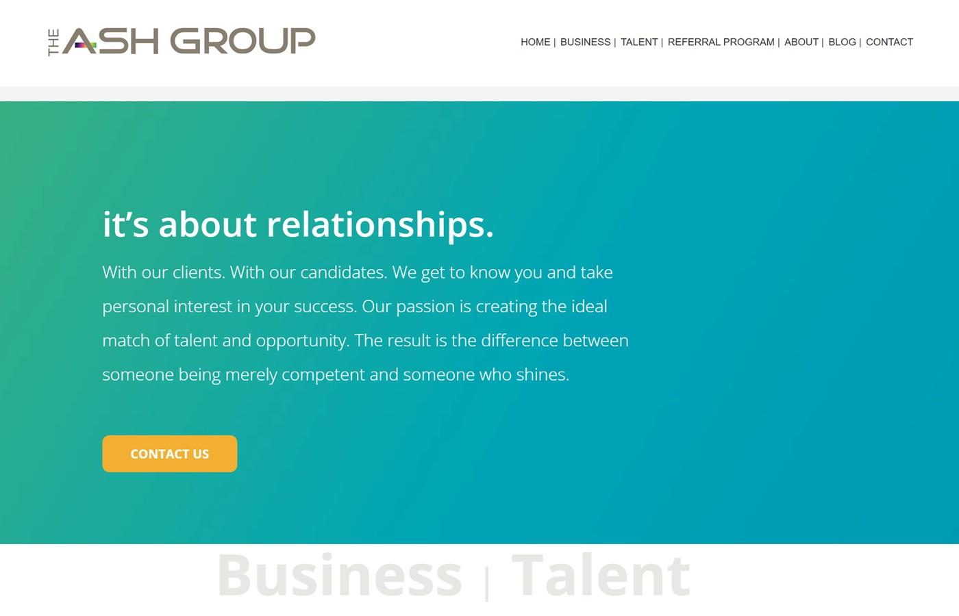 The Ash Group Website Homepage