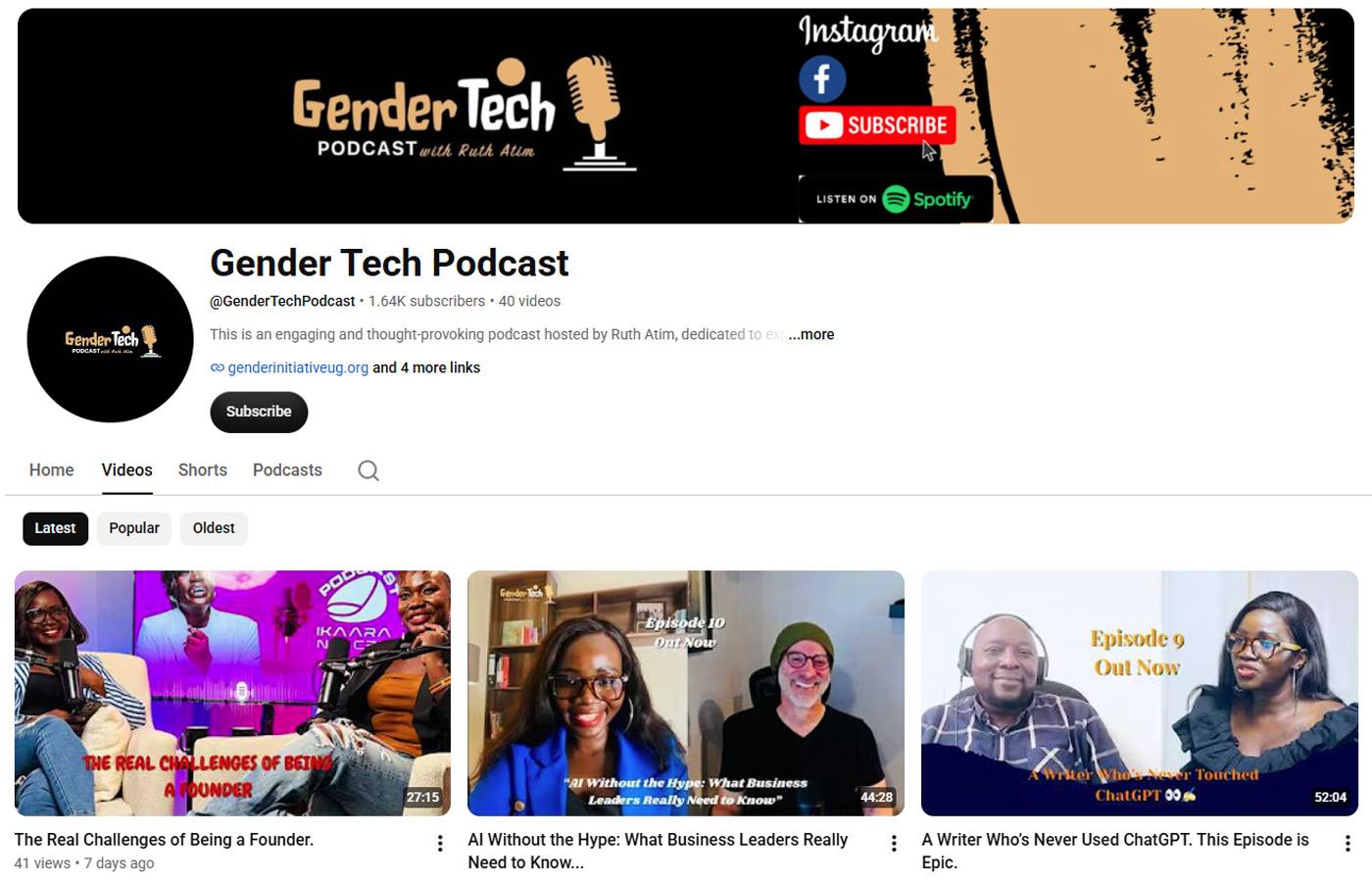 Gender Tech Podcast YouTube Page