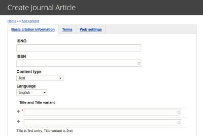 Custom Journal Creation Interface