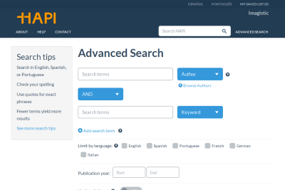 Hispanic American Periodicals Index - Advanced Search