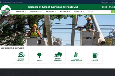 StreetsLA Website Homepage